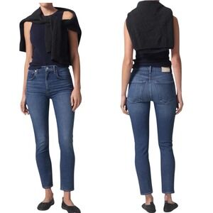 CITIZENS OF HUMANITY NWT Isola Straight Crop Organic Cotton Mid R Denim Jean 33